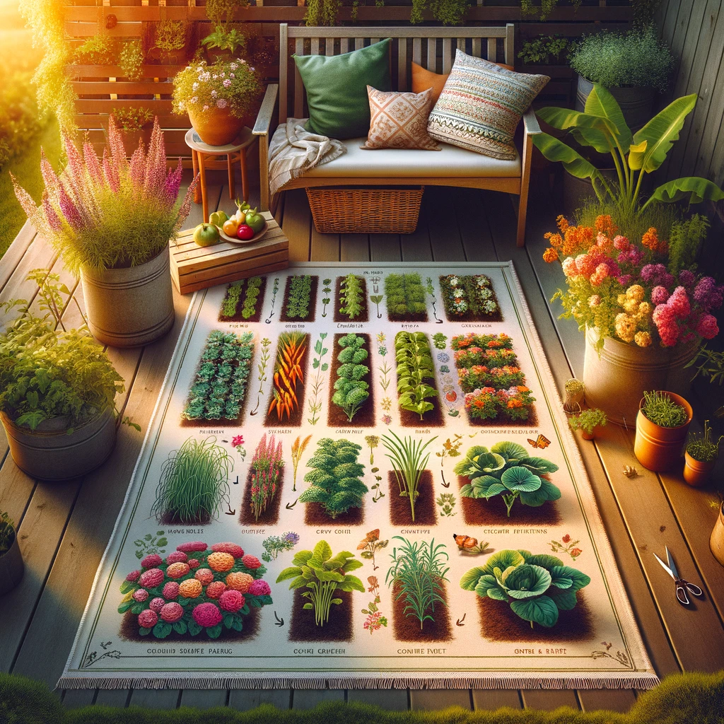 ·E 2024 03 09 23.58.52   A cozy and inspiring image of a small garden at different stages of growth, showcasing a variety of vegetables and flowers thriving together. This vis.webp