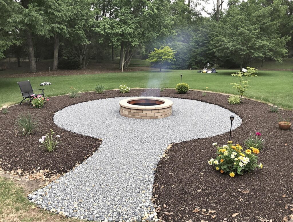 Fire Pit Area with Gravel and Mulch.jpg