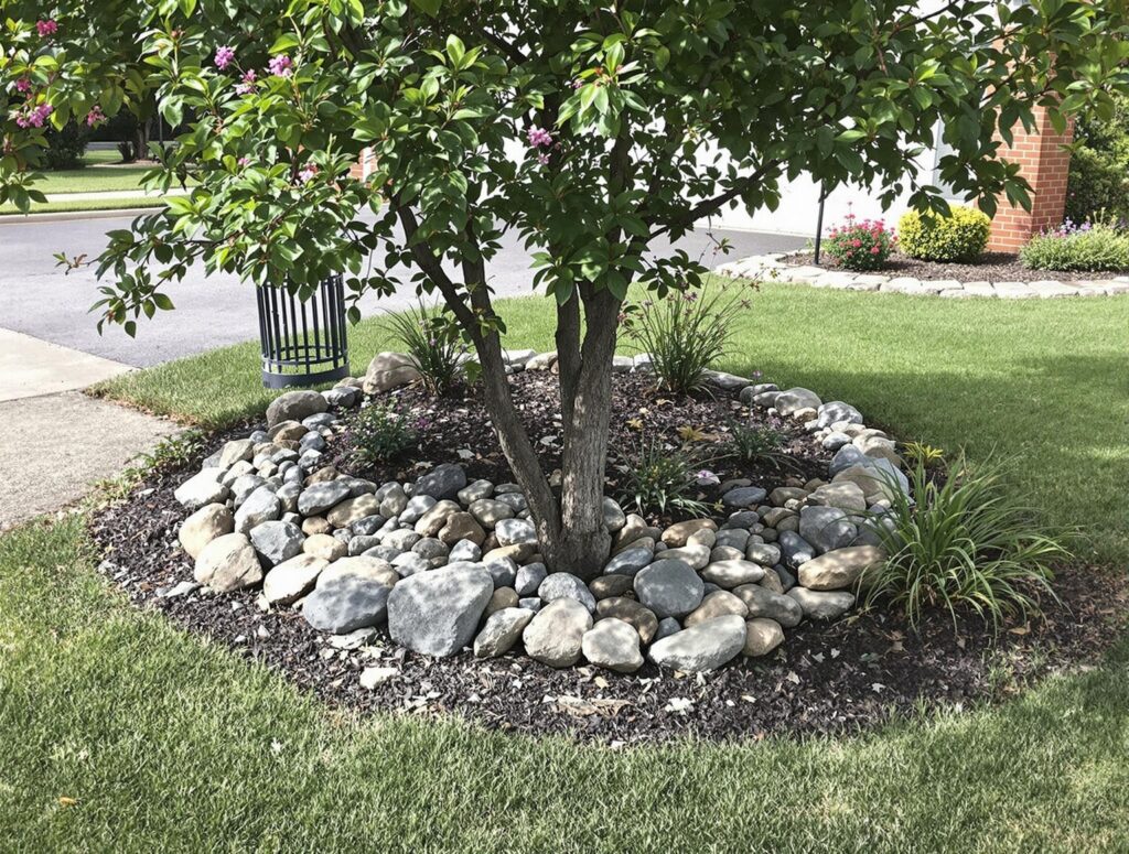 Rock Mulch Around Trees and Flower Beds.jpg